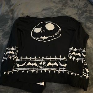 Nightmare Before Christmas Jack Face Open Cardigan